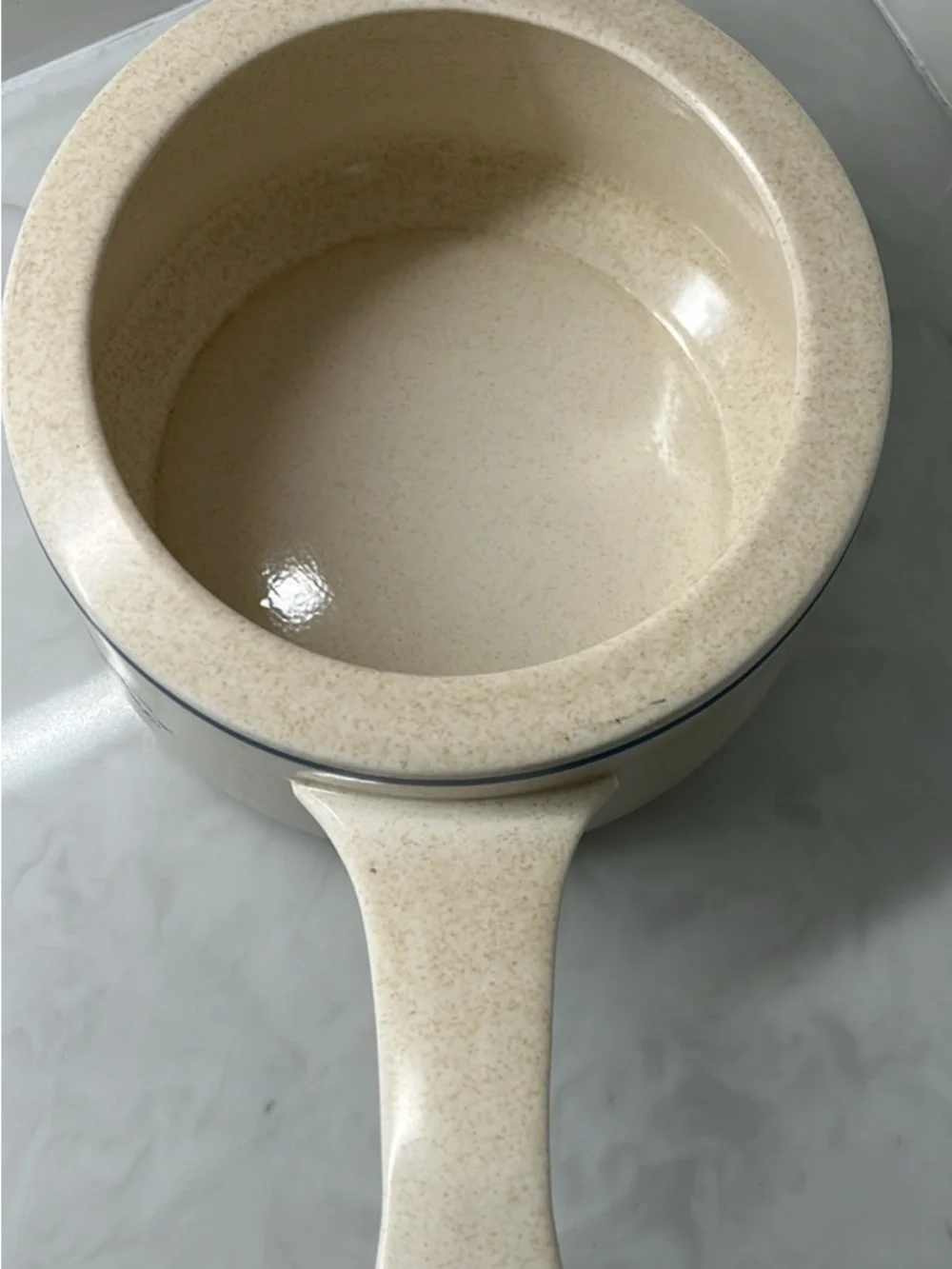 Lenox Cream Ceramic Saucepan with Blue Floral Band